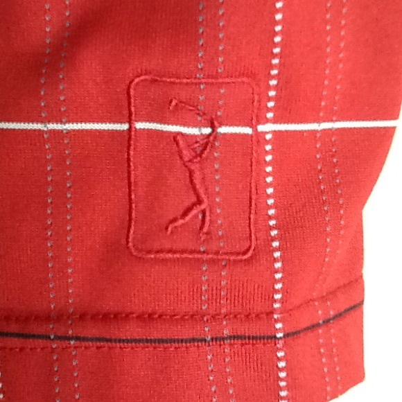 PGA Tour Men's Red Plaid Golf Shirt Medium - Picture 5 of 6